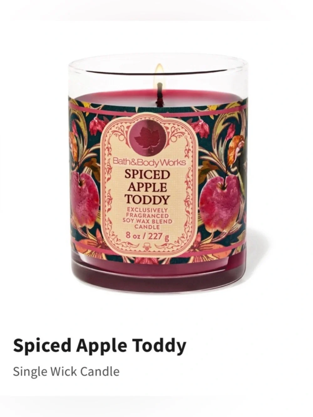 NIB Bath & Body Works “Spiced Apple Toddy” Single Wick Candle w Metal Lid.